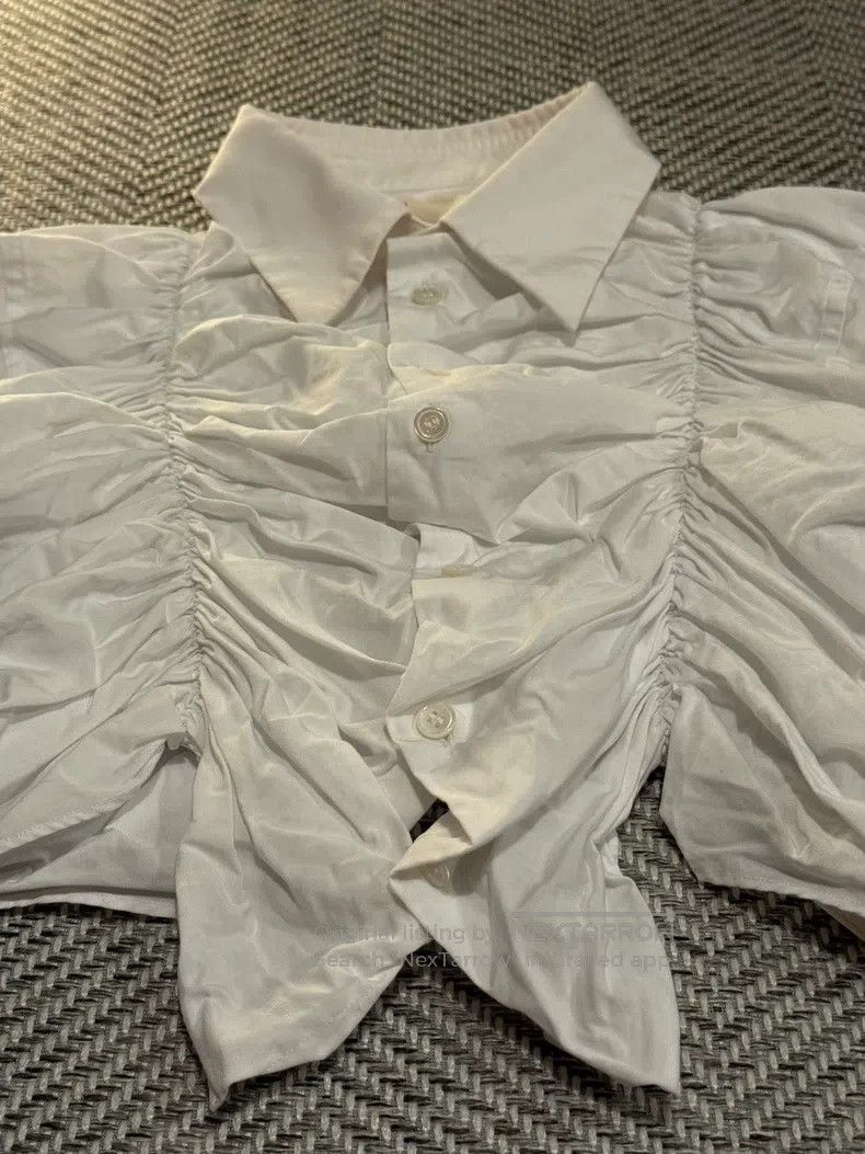 Comme des Garcons Comme Des Garcons Pure white gathered top Size XS / US 0-2 / IT 36-38 - 4 Thumbnail