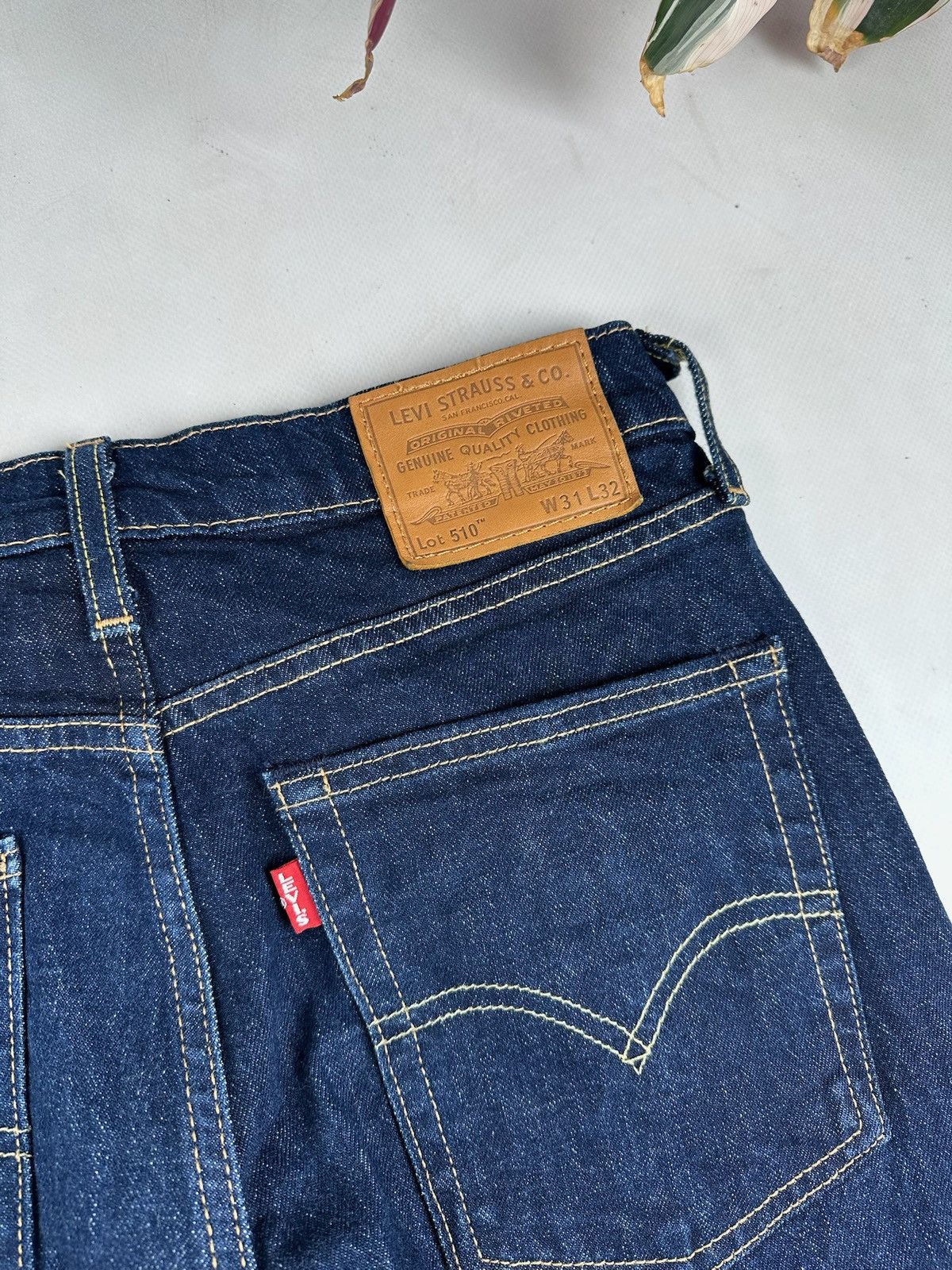 Levi's Vintage Clothing × Vintage Vintage Levi Big E Dark Denim Lot 510 Jeans premium Size US 31 - 2 Thumbnail
