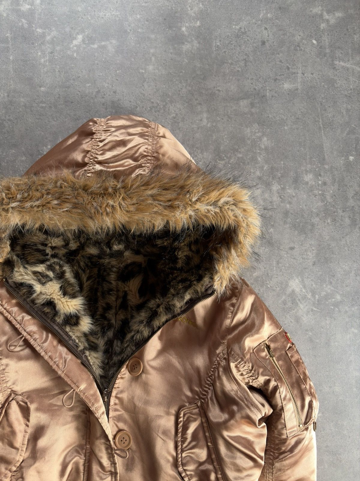 Ecko Unltd. Ecko Unltd. Red Leopard Faux Fur Printed N-2B Bomber Jacket Size L / US 10 / IT 46 - 16 Thumbnail