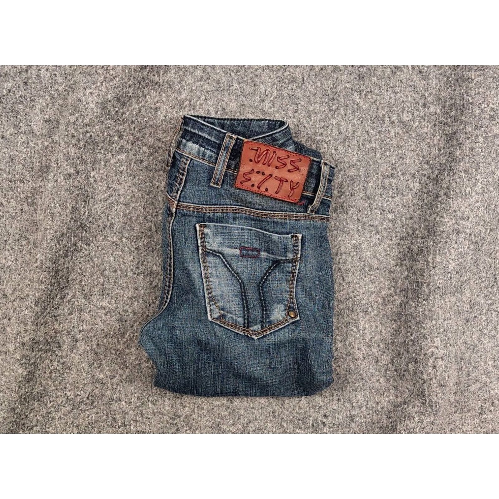 Miss Sixty VINTAGE Miss Sixty Eden Denim Jeans Logo 90s Blue Straight Womens XS? Size 42" / US 20 - 2 Thumbnail