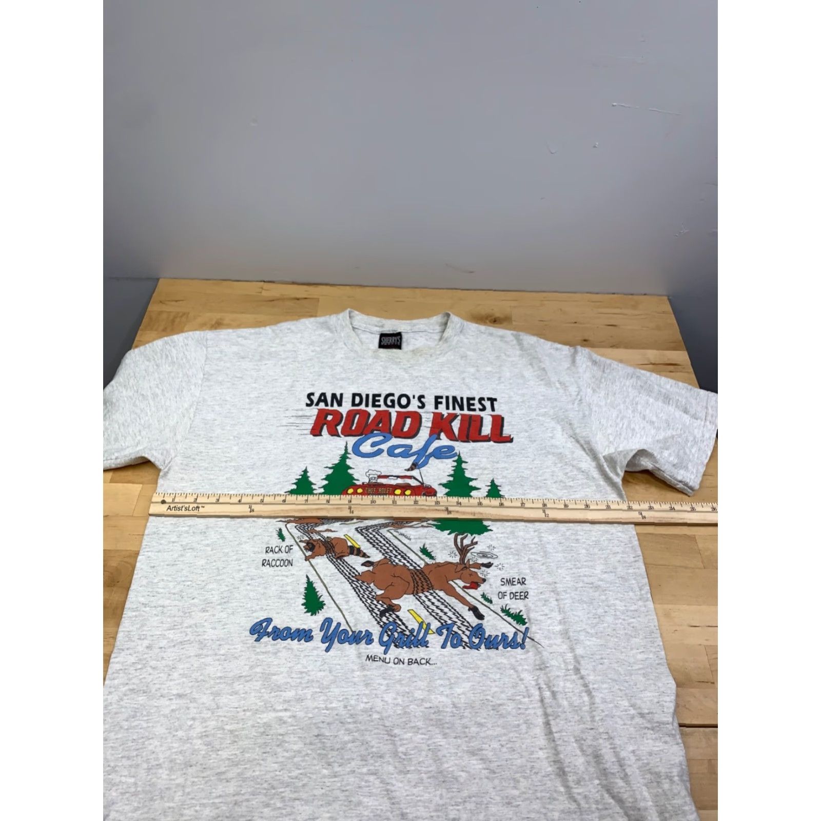 Vintage VINTAGE San Diego's Road Kill Csfe Shirt Mens L Gray 90s Funny Shirt Mens L Gray 90s Funny Size US L / EU 52-54 / 3 - 6 Thumbnail