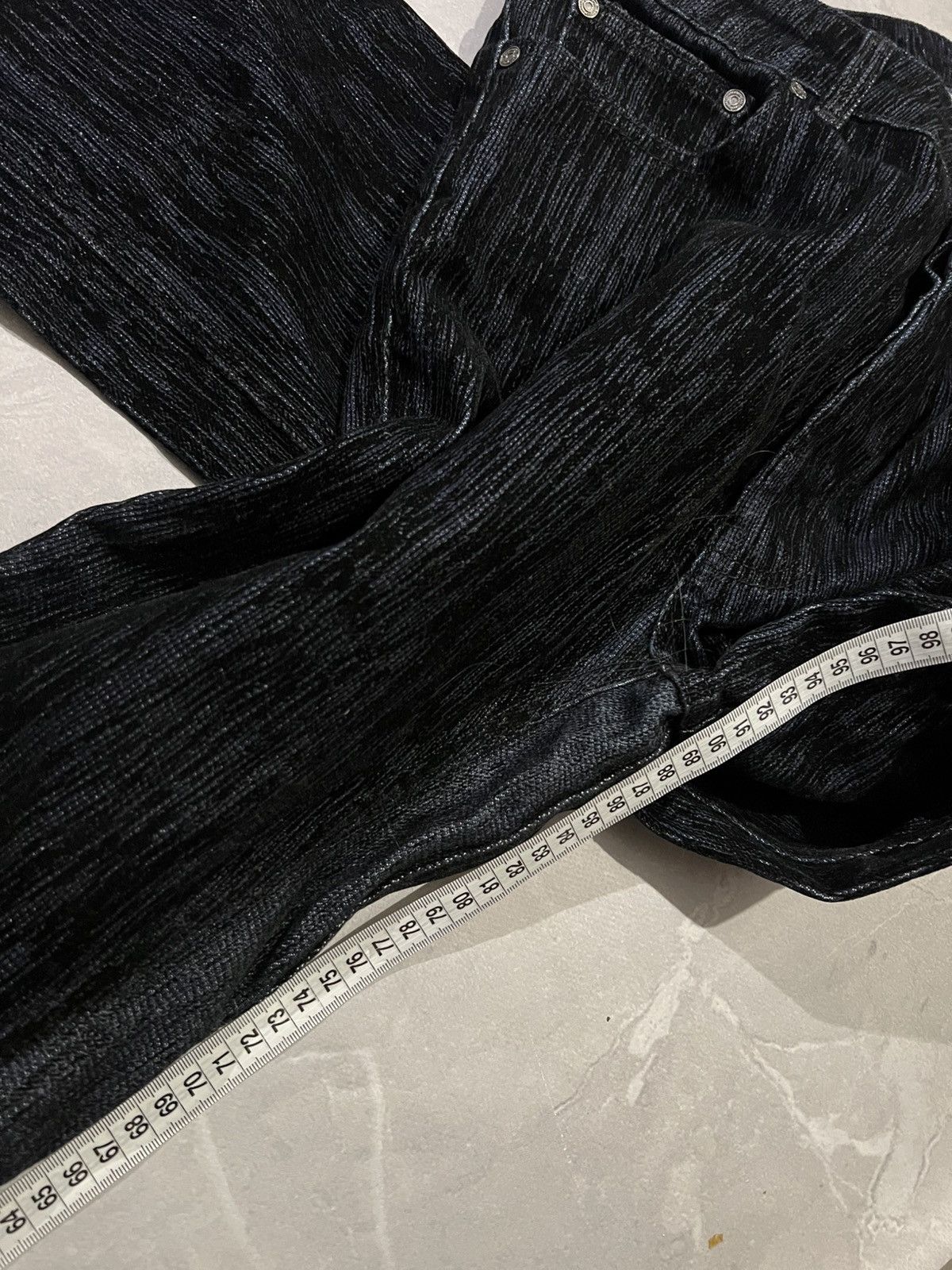 Vintage Distressed Dark Flared Jeans / Balenciaga Style / Retro Y2K Size US 34 / EU 50 - 9 Thumbnail
