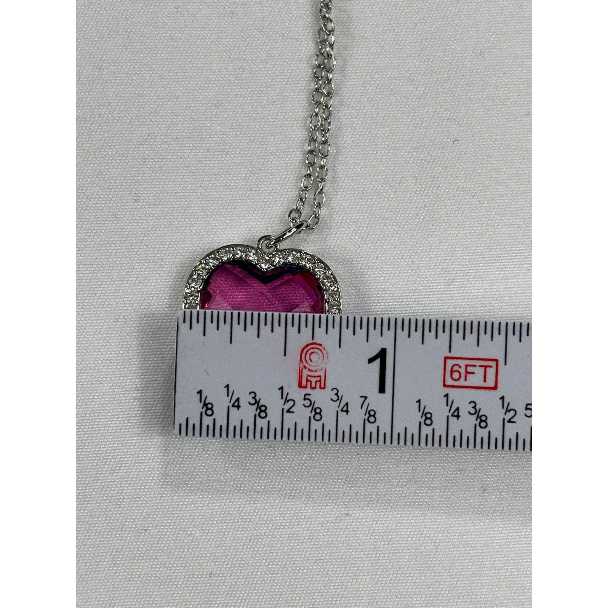 Designer SU CH SKU 7850 Heart Shaped Purple and Pink Crystal Pendant Size ONE SIZE - 5 Thumbnail