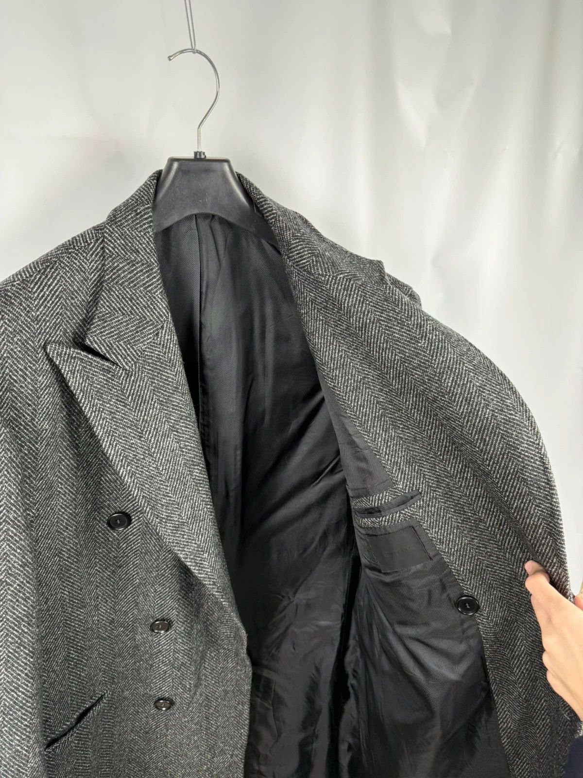 Other Saman Amel Drop 7 Coat Herringbone Wool Double Breasted Size US L / EU 52-54 / 3 - 8 Thumbnail