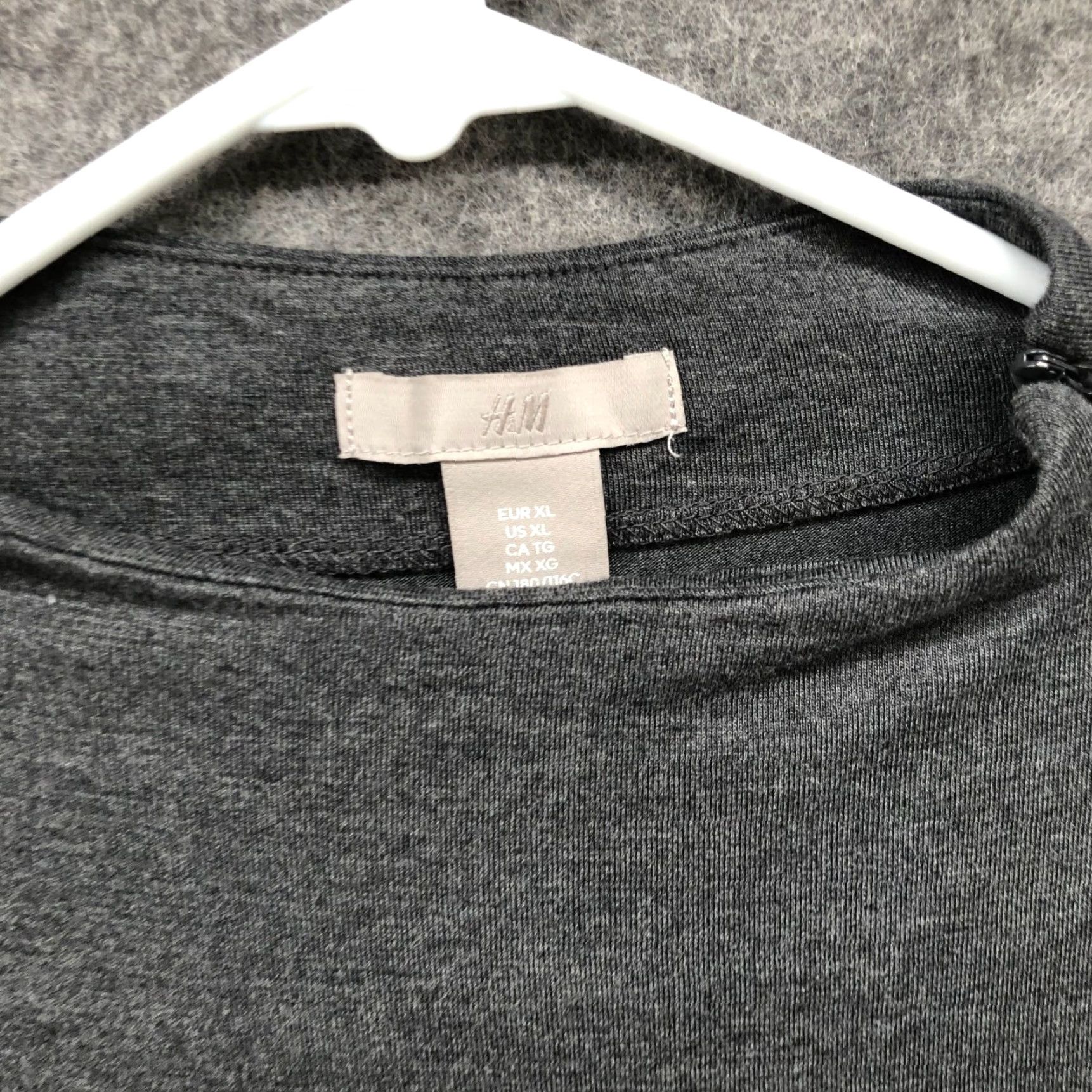 H&M VINTAGE? No — H&M Sleeveless Midi Dress XL Gray Ruched High Neck Drapey Jersey Knit Dress Men? Size XL / US 12-14 / IT 48-50 - 5 Thumbnail