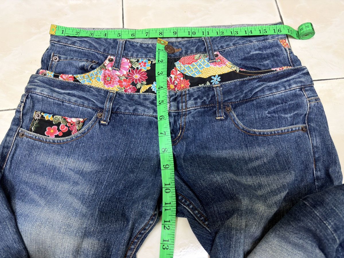 Japanese Brand Vintage Dominate Double Waist Floral Accent Straight Jeans Size US 32 / EU 48 - 16 Thumbnail