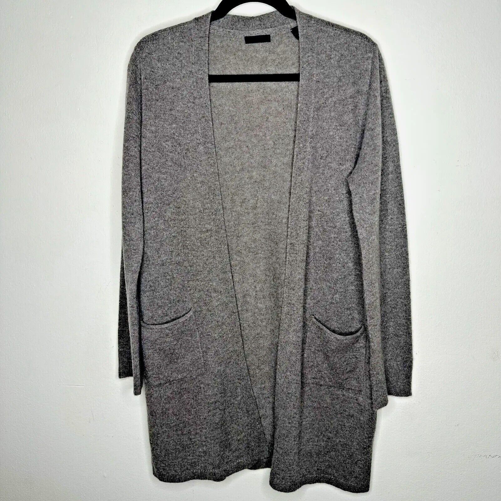 ATM ATM Gray Cashmere Open Long Sleeve Pockets Side Slits Med Size M / US 6-8 / IT 42-44 - 2 Thumbnail
