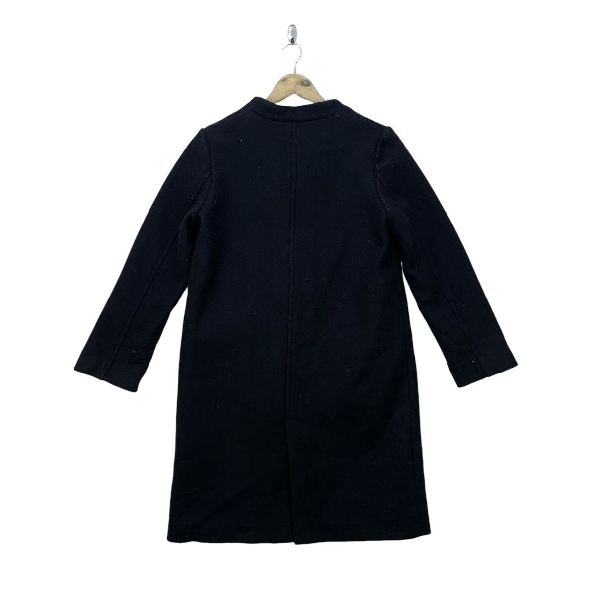 Beams Plus × Yohji Yamamoto 💥Vintage Beams Heart Japan Collar Less Long Coat Wool Jacket Size S / US 4 / IT 40 - 4 Thumbnail