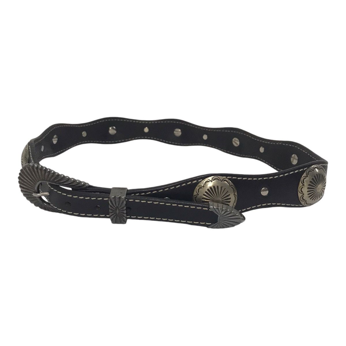 Cowboy Equipment × Vintage Leather Western Black Belt Size ONE SIZE - 4 Thumbnail