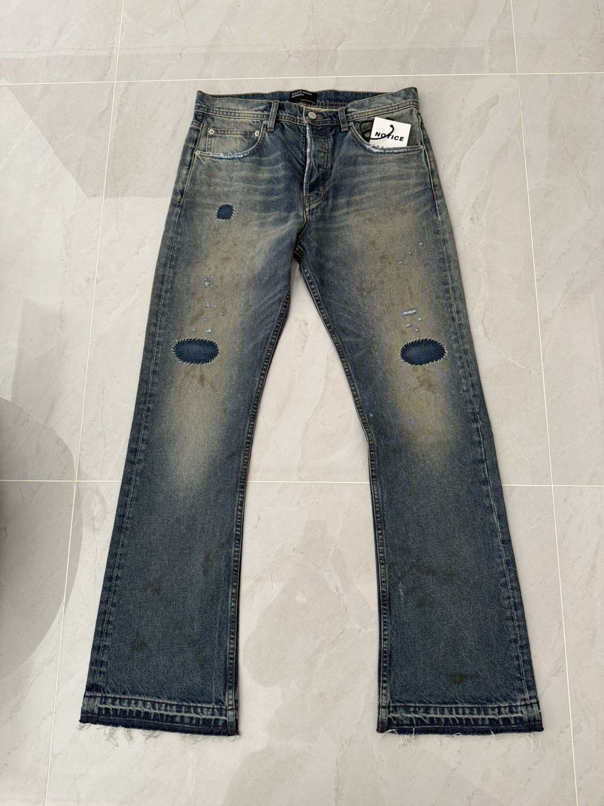 Enfant riches deprime 24ss ジンーズ ENFANTS RICHES DÉPRIMÉS Straight-Leg Embellished Distressed