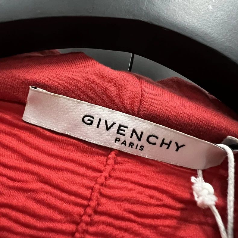 Givenchy Red Large Destroyed Logo Hoodie, Size M