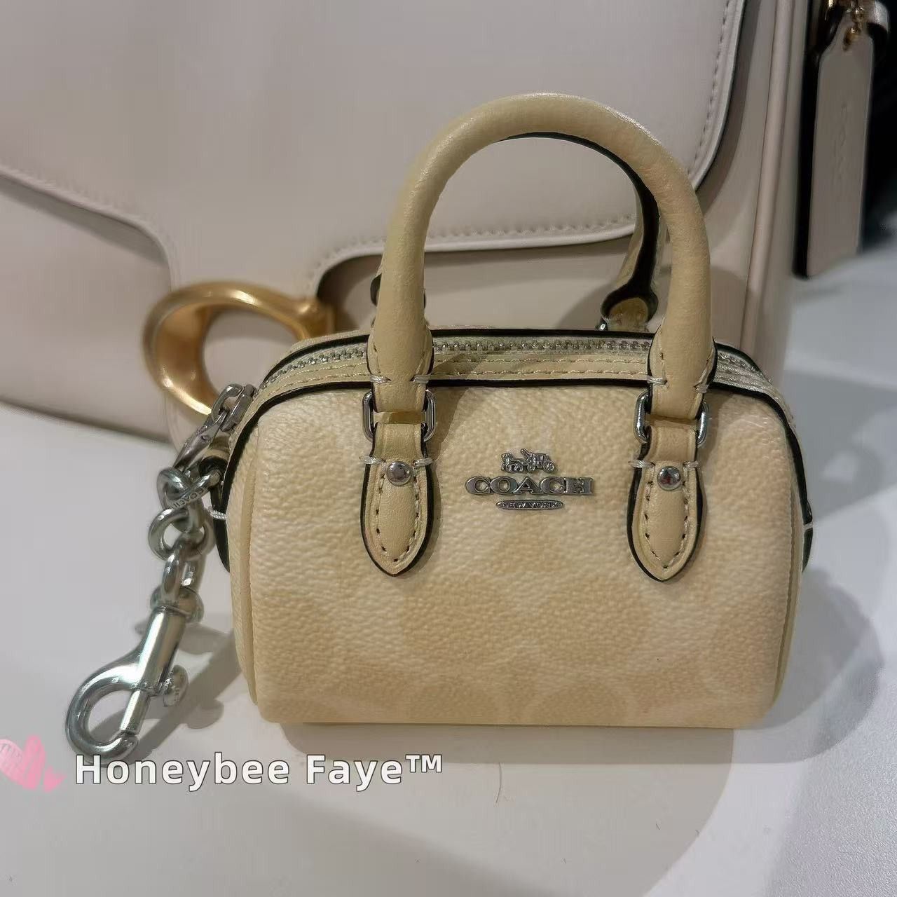 Coach Mini Rowan Bag Charm Signature Canvas CX068 Size ONE SIZE - 3 Thumbnail