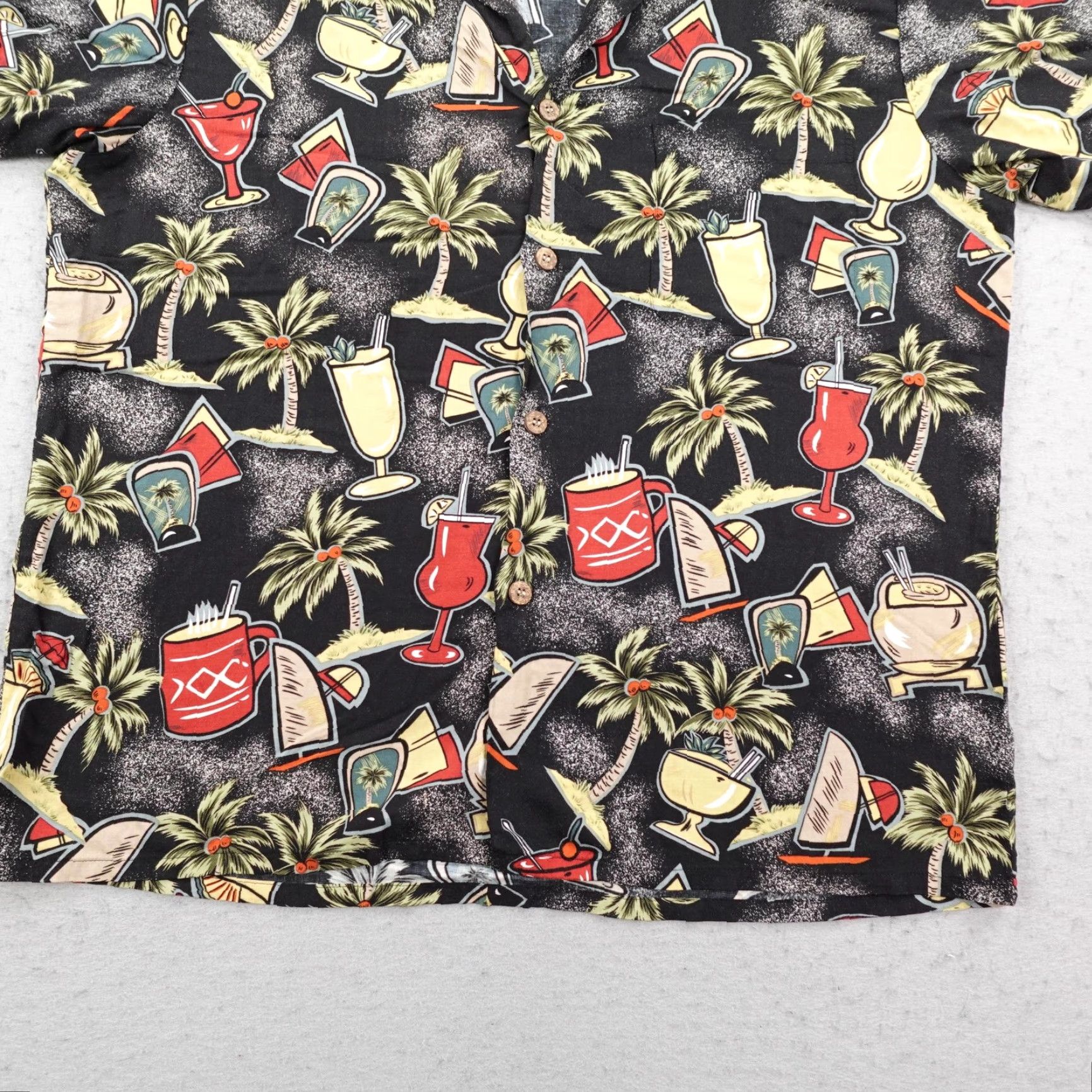 Reyn Spooner VINTAGE Reyn Spooner Shirt Mens XL Black Joe Kealohas Hawaiian Aloha Coctails Size US L / EU 52-54 / 3 - 4 Thumbnail