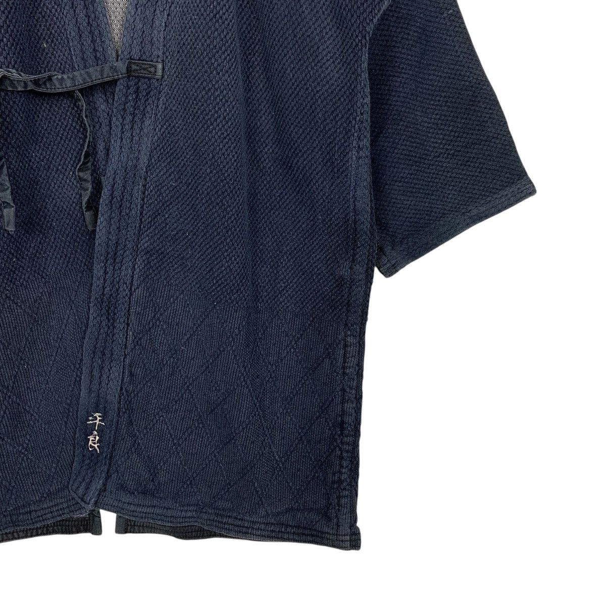 Japanese Brand Indigo Blue Sashiko Thickweave Hantan Kimono #2942-C133 Size US L / EU 52-54 / 3 - 11 Thumbnail