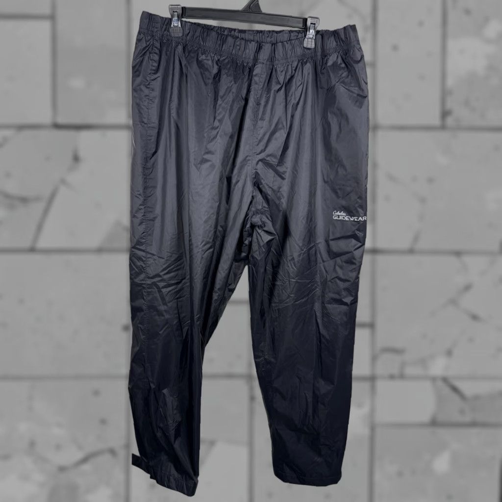 Vintage Cabela's Guidewear Pants Waterproof Windproof Rain Outdoor 4MOST Repel Mens XL Black Nylon Polyester Water Resistant Lightweight Adjustable Waist Size US 36 / EU 52 - 1 Thumbnail