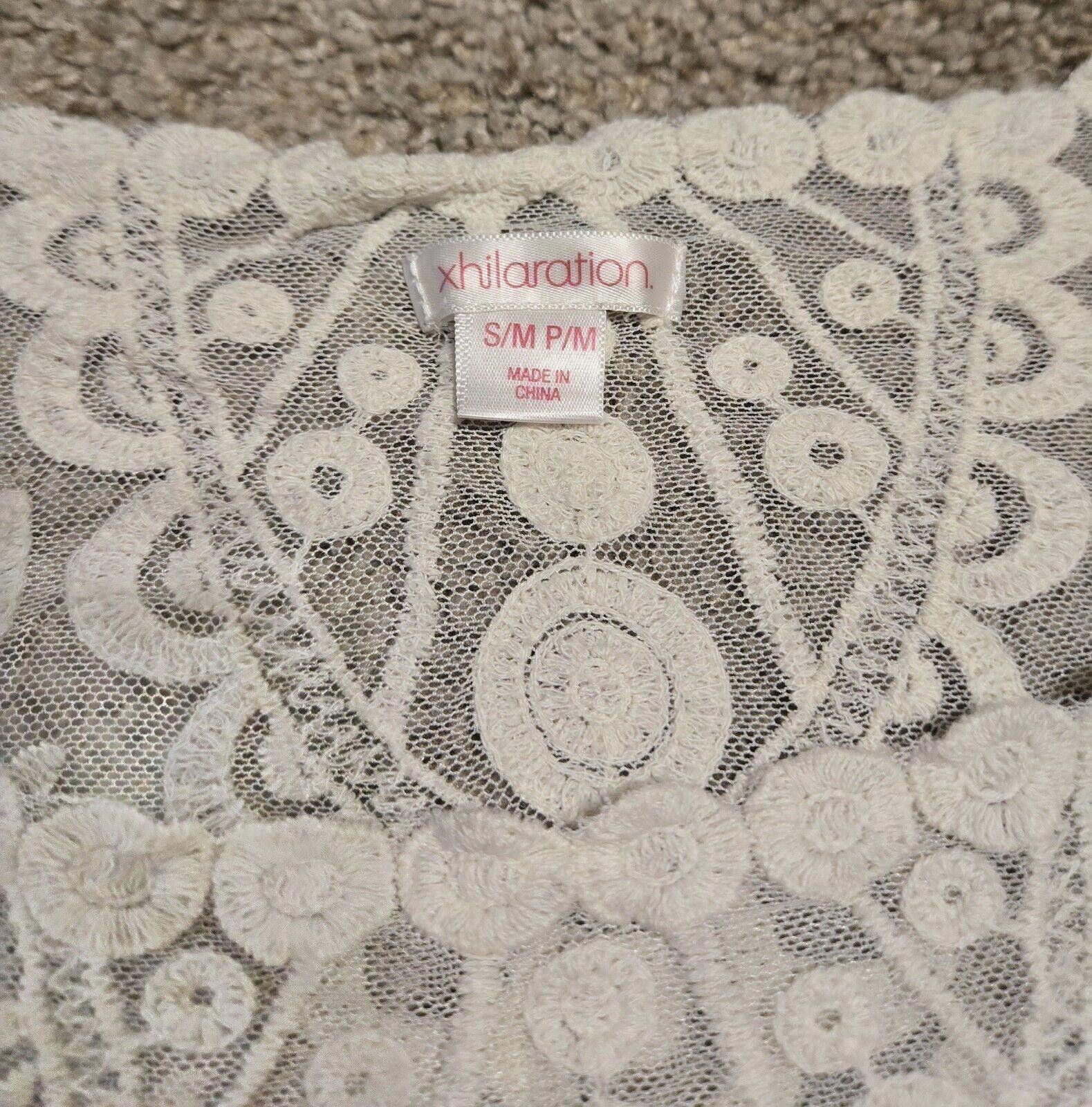 Designer Cream Exhilaration Lace Floral T Shirt Sz S - Stains See Pic Size S / US 4 / IT 40 - 5 Thumbnail