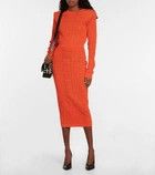 Balmain o1y0625 Midi Skirt in Orange Size 27" / US 4 / IT 40 - 4 Thumbnail