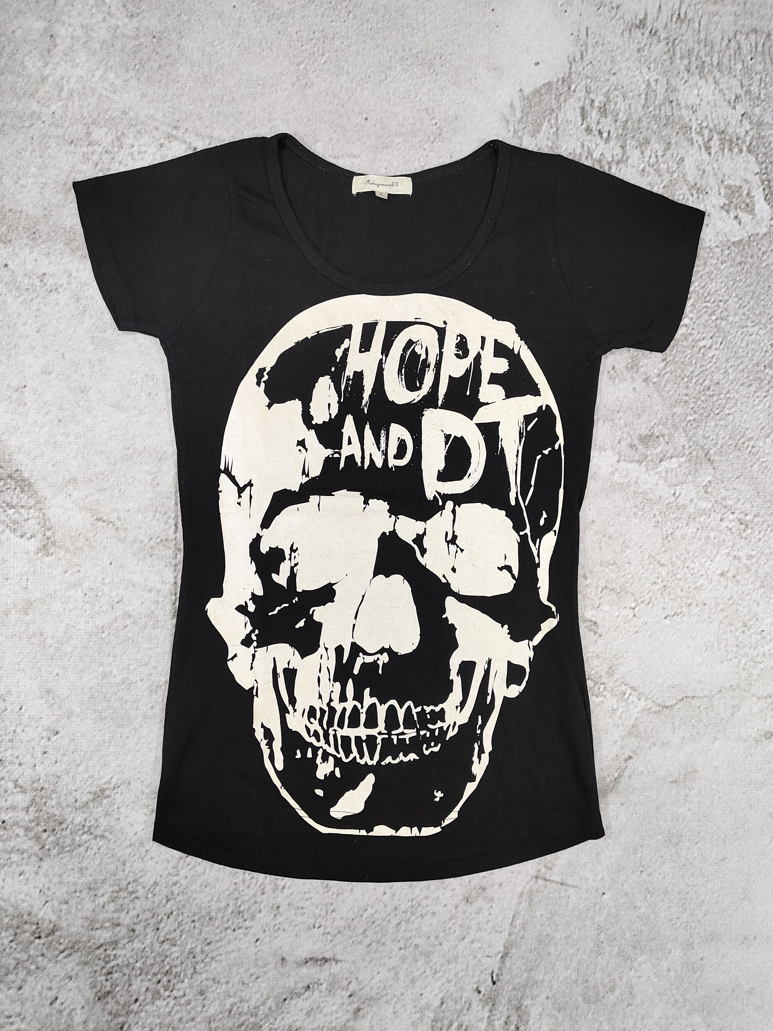 Japanese Brand Rokujusan 63❤️‍🔥Hope And Skull Big Graphic Gothic Punk Size L / US 10 / IT 46 - 1 Thumbnail