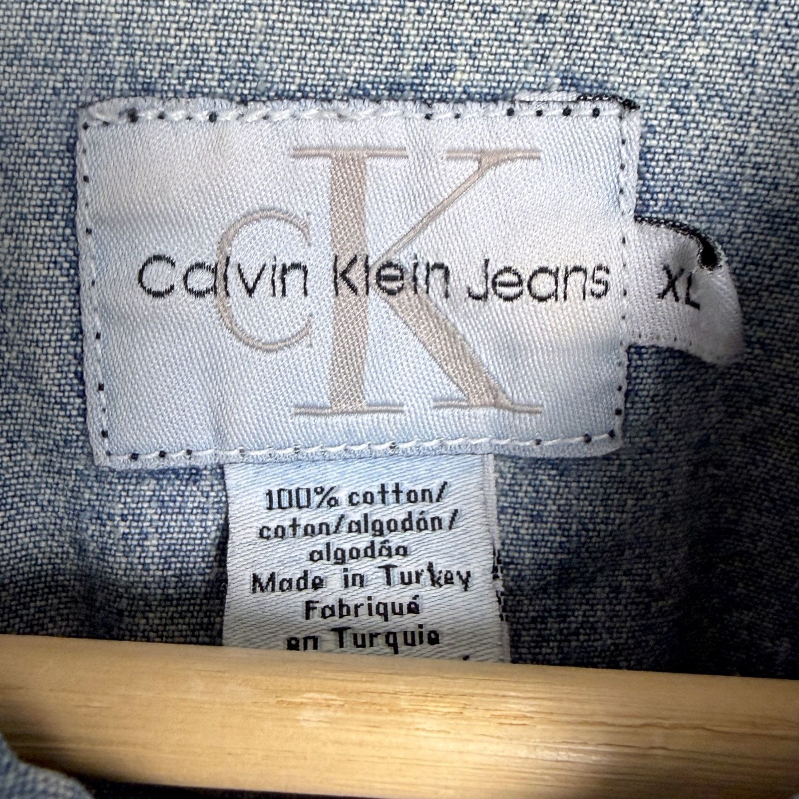 Calvin Klein Vintage 90s Calvin Klein Women's XL Blue Jean Denim Jacket Size XL / US 12-14 / IT 48-50 - 6 Thumbnail