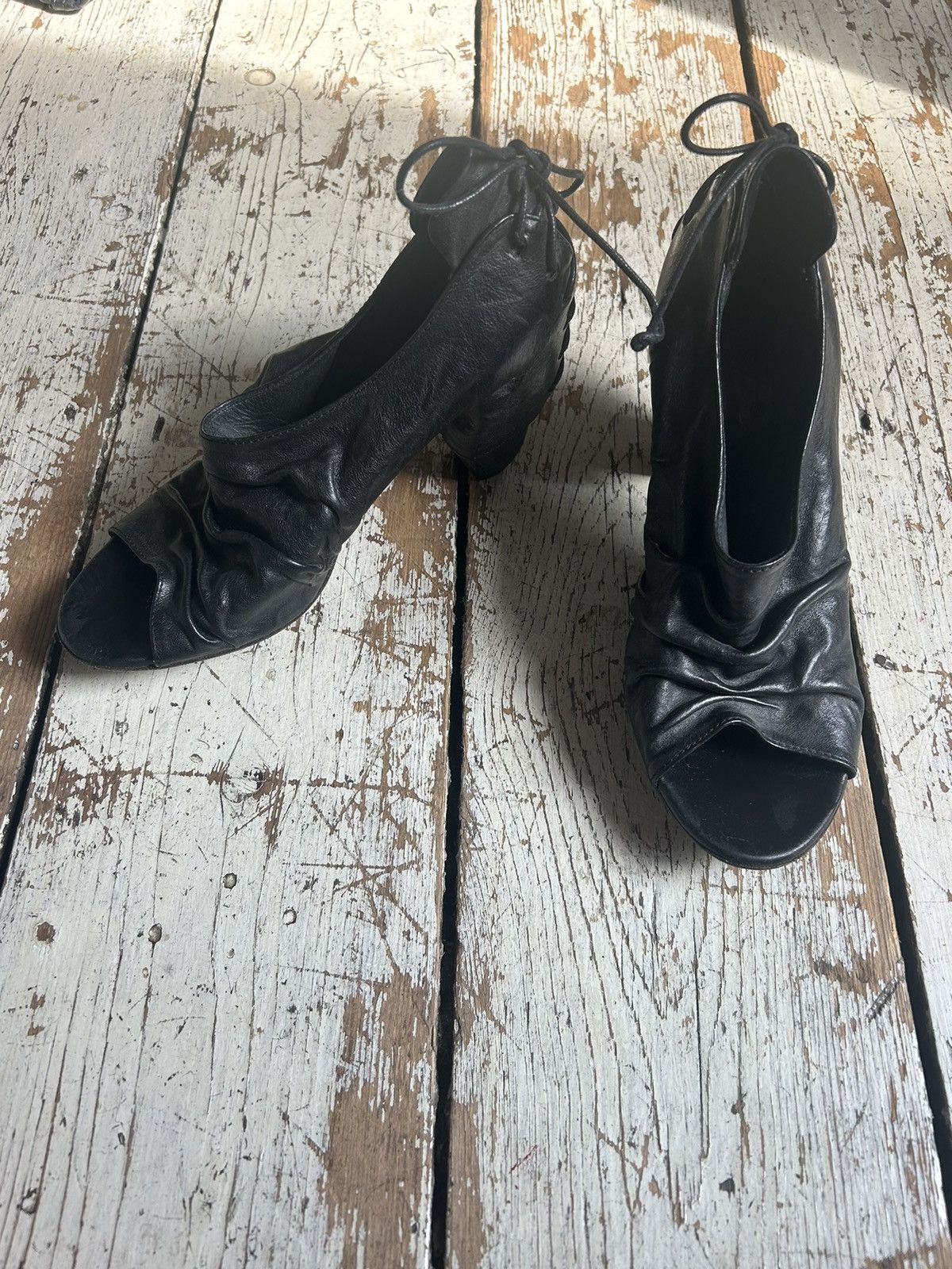 Marsell Marsell black leather high heels Size US 5.5 / IT 35.5 - 2 Thumbnail