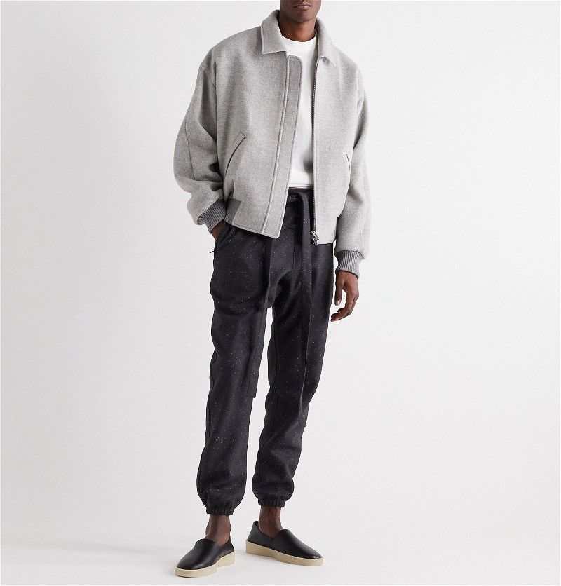 image of Ermenegildo Zegna x Fear Of God Zegna Black Speckled Belted Sweatpants, Men's (Size 32)