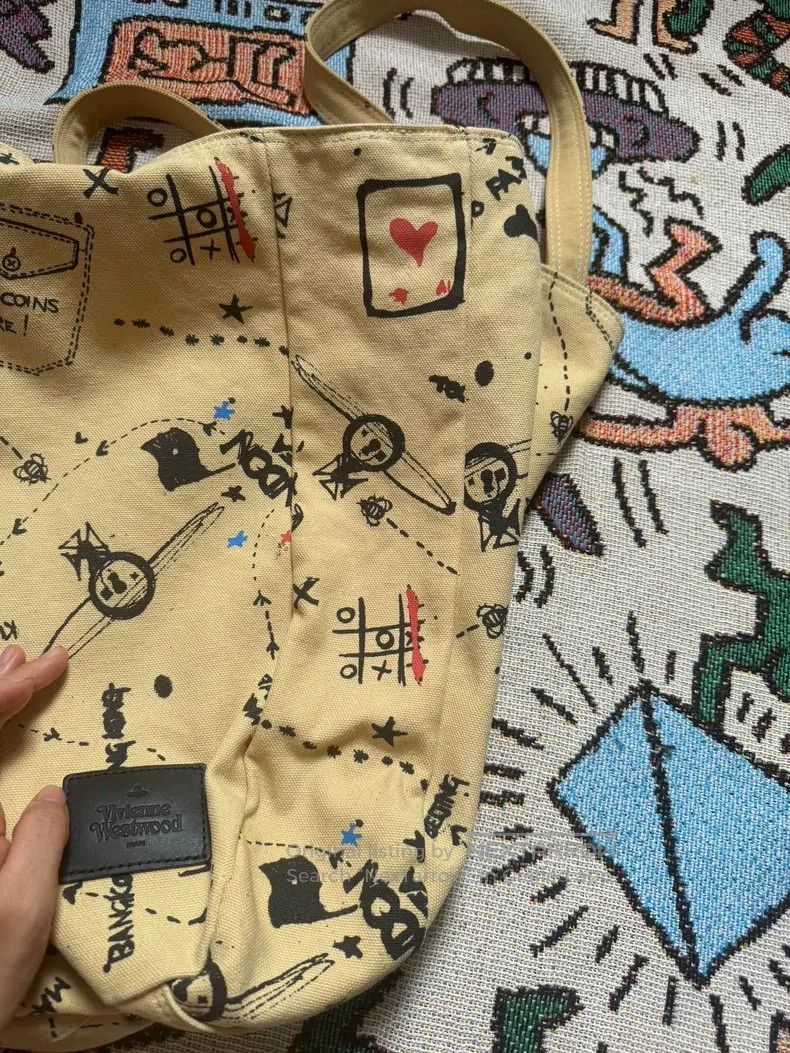 Vivienne Westwood Vivienne Westwood size os Graffiti Style Canvas Tote Bag Size ONE SIZE - 4 Thumbnail