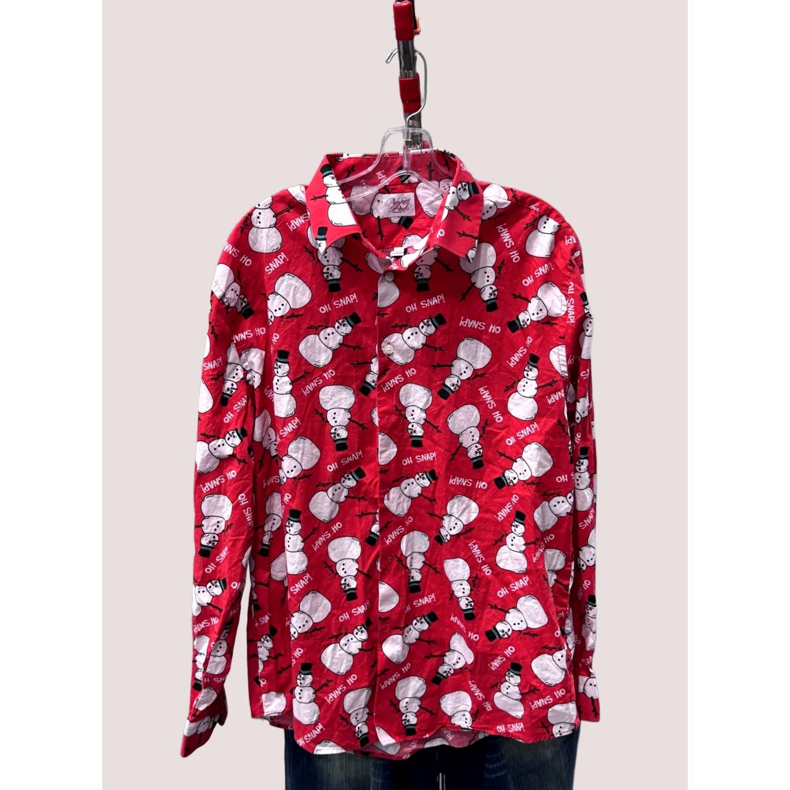 Poler North Pole Long Sleeve Shirt Mens Large L Multicolor Snowman Christmas 16 x 35 Size US L / EU 52-54 / 3 - 1 Thumbnail