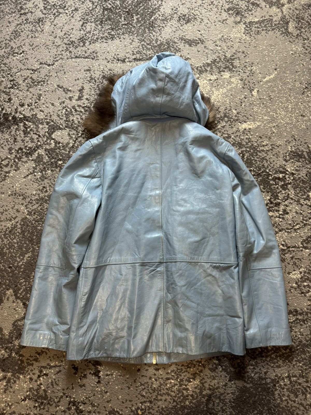 Designer × Vintage Vintage Y2K Vera Pelle Poell Style Fuzzy Fur Hood Leather Size US M / EU 48-50 / 2 - 16 Thumbnail