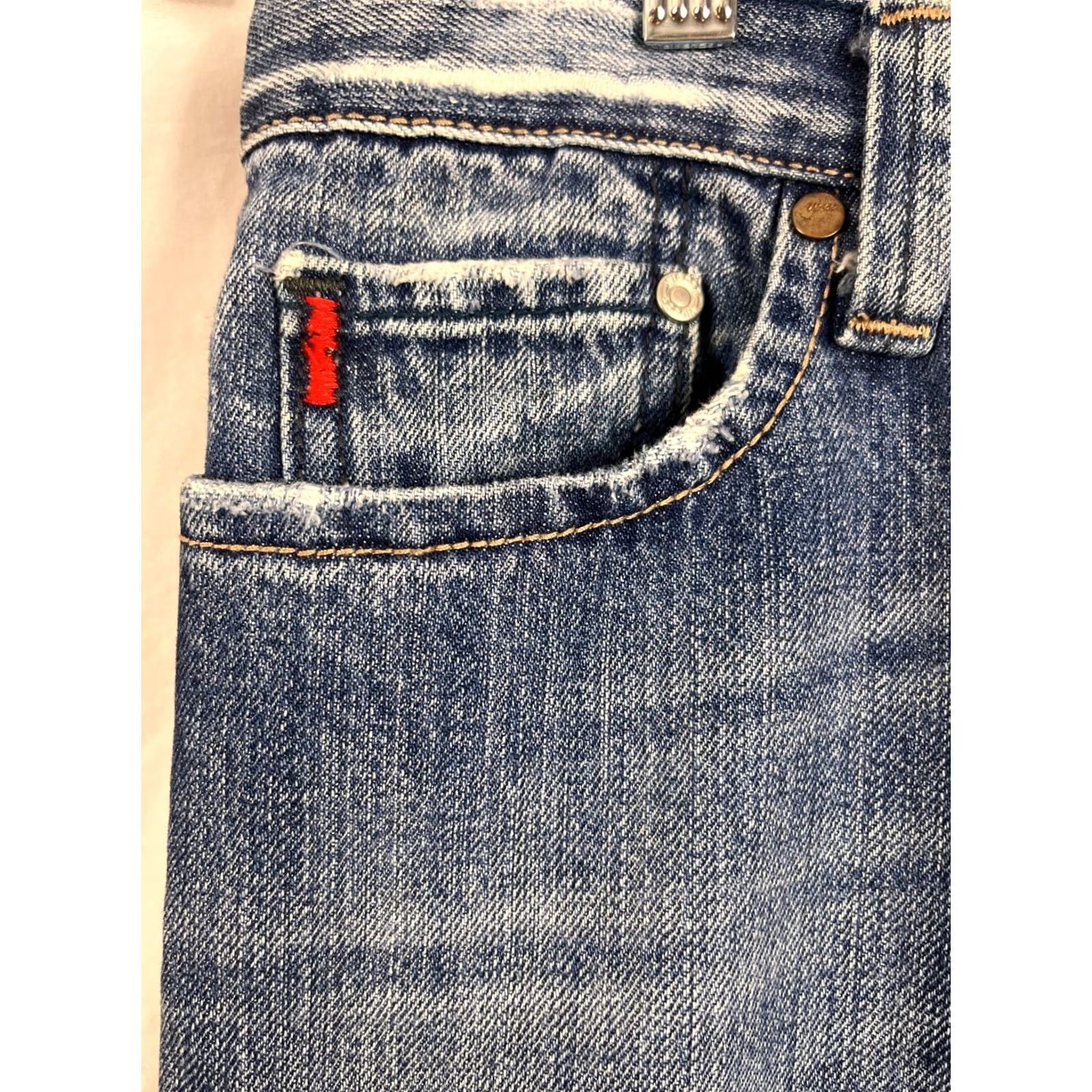 Vintage VINTAGE Vigoss Jeans Women Size 29 M Low Straight Loves slice Raw Denim Blue Chic & Moda Size 29" - 3 Thumbnail