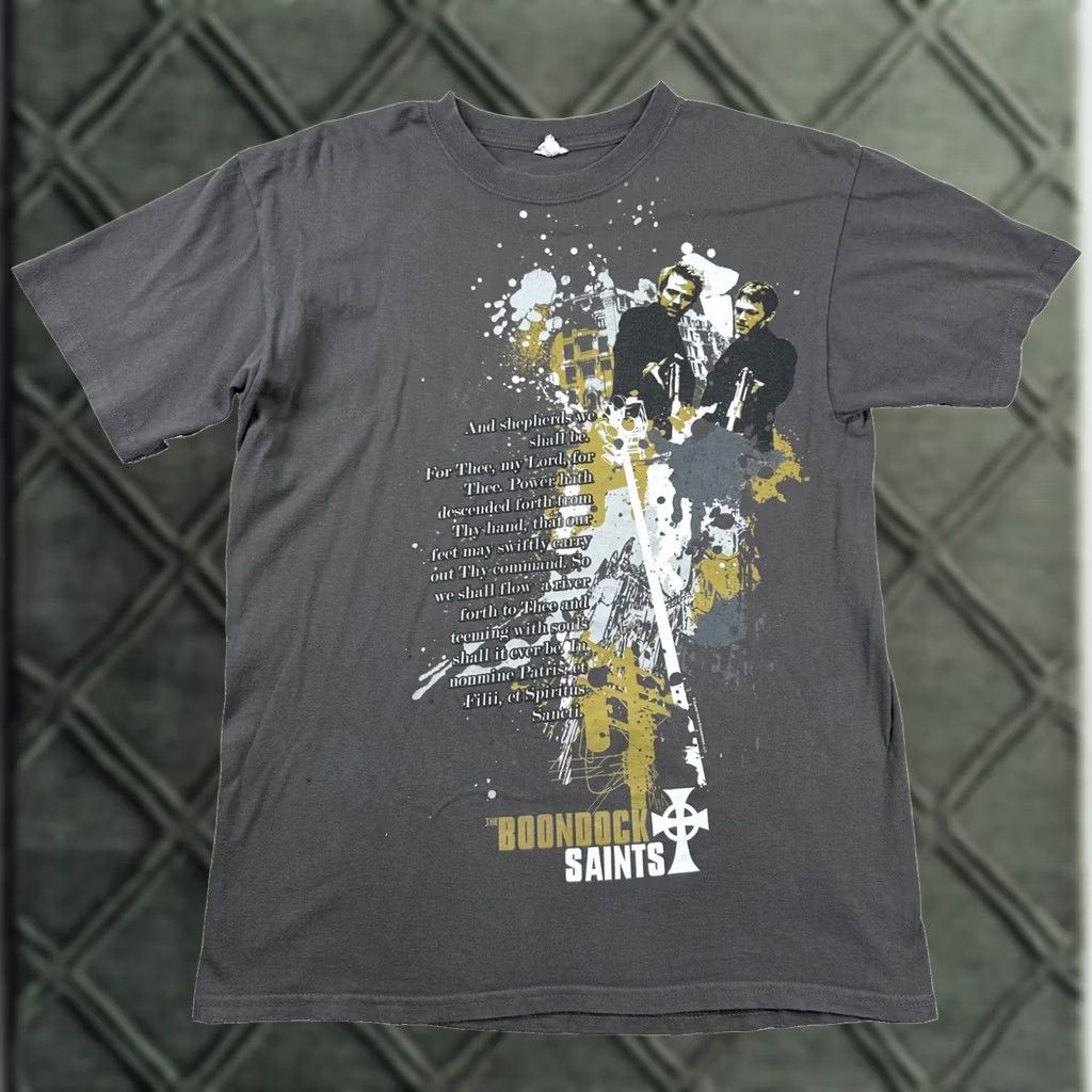 Anvil VINTAGE Anvil The Boondock Saints Shirt Mens M Movie Promo Vigilante Film Y2K 90s Shirt Mens M Gray Cotton Knit Short Sleeve Crew Neck T-Shirt Size US M / EU 48-50 / 2 - 1 Thumbnail