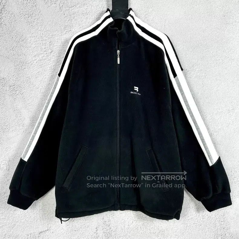 Balenciaga Balenciaga Black and White Teddy Fleece Jacket Size US M / EU 48-50 / 2 - 1 Thumbnail