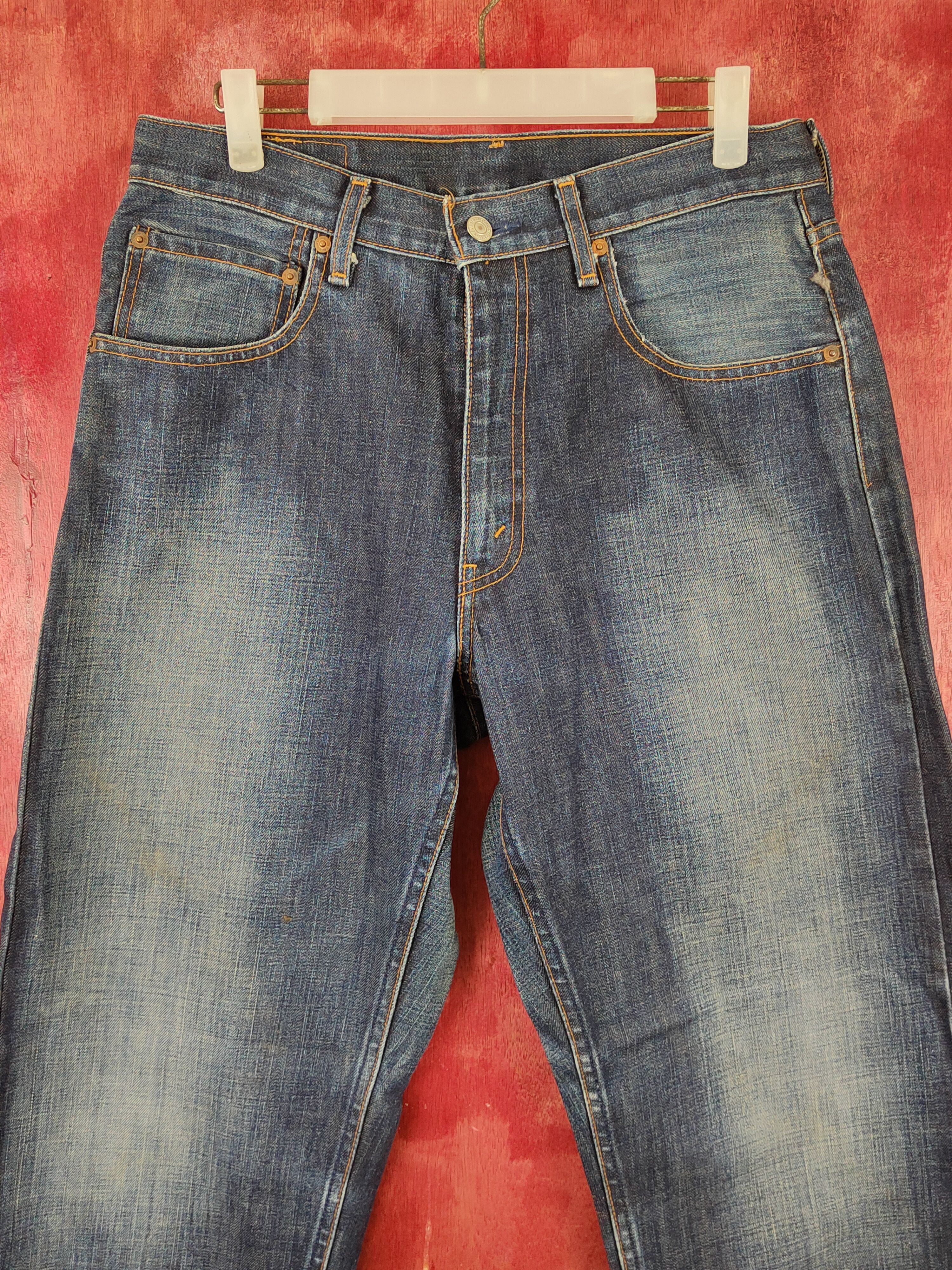 Levi's 569 Levi's vintage Dark Blue Distressed Ripped Jeans #S1828 Size US 31 - 2 Thumbnail