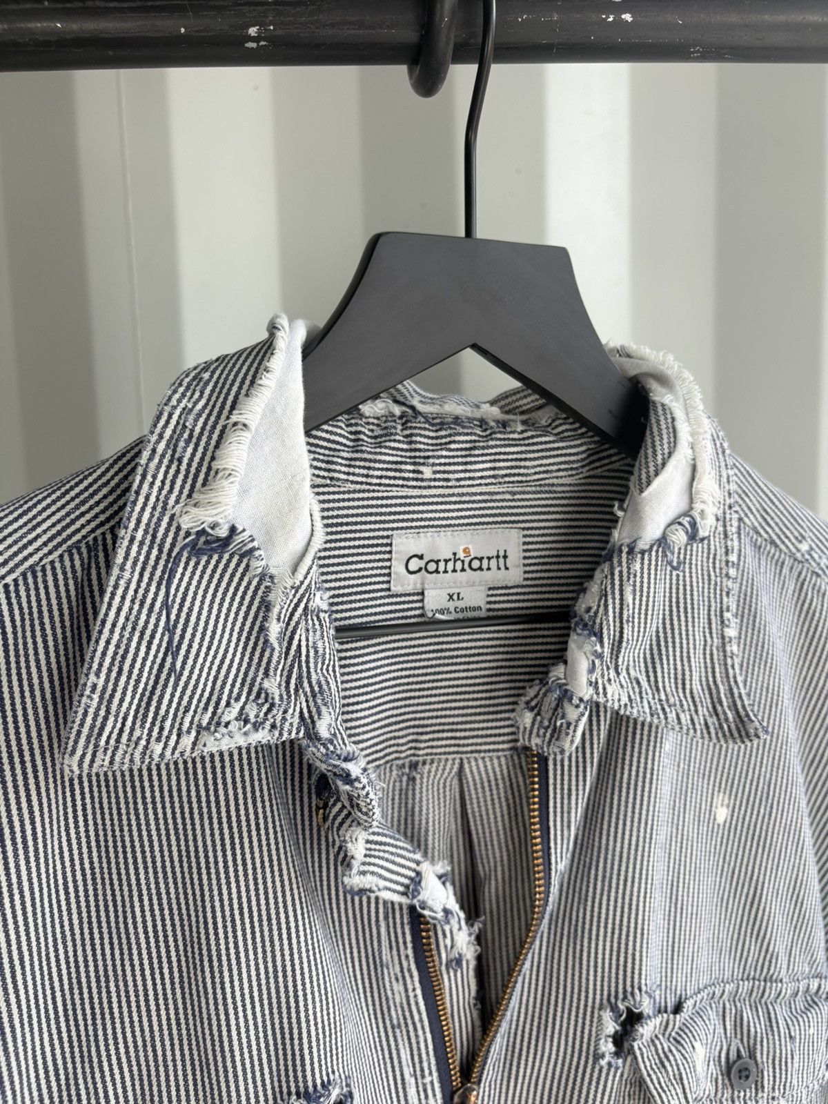 Vintage Thrashed Carhartt Work Shirt Distressed Faded ERD GRUNGE WCC Size US XL / EU 56 / 4 - 3 Thumbnail