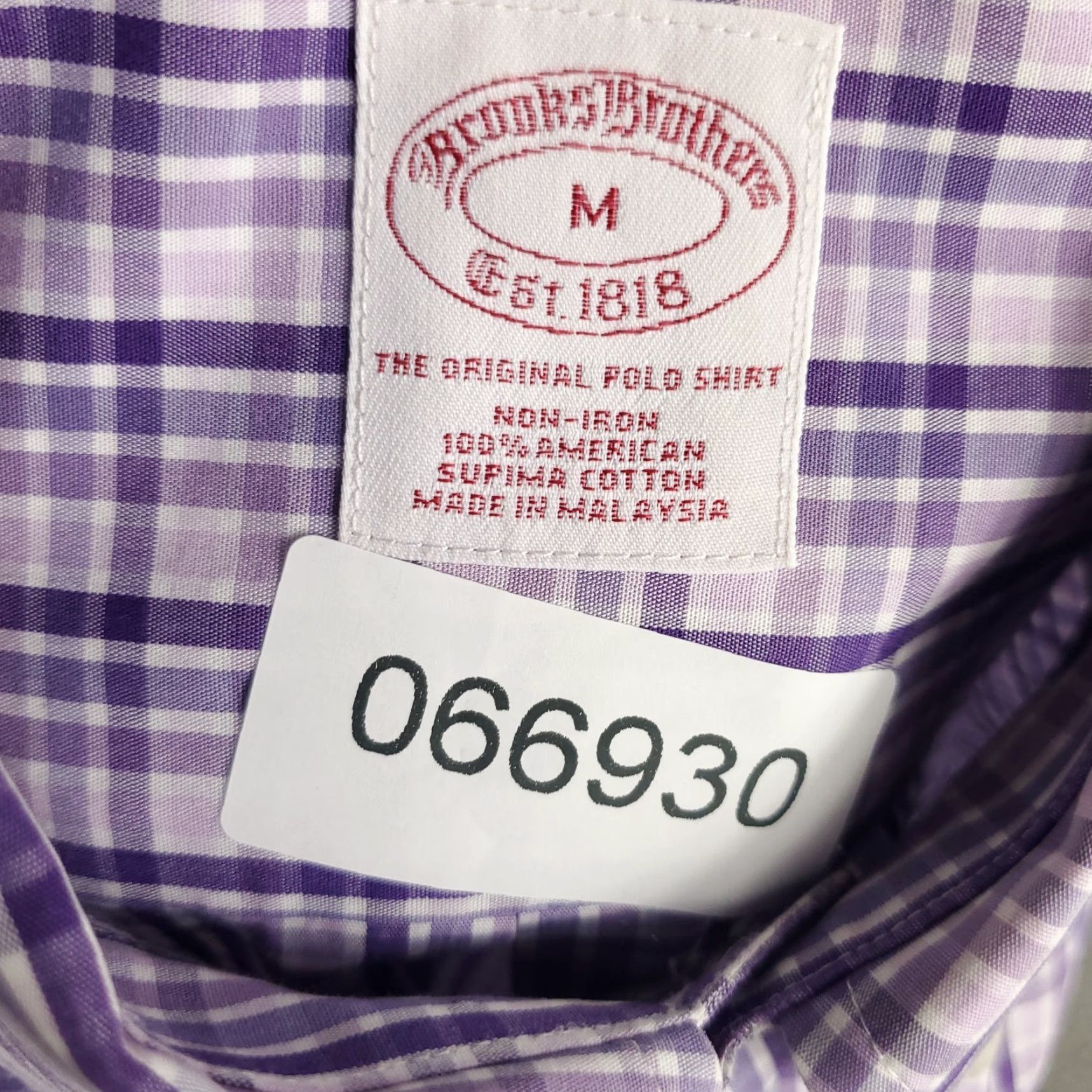 Brooks Brothers Brooks Brothers Shirt Mens Medium Purple Plaid Button-Up Long Sleeve Casual Classic Preppy Size US M / EU 48-50 / 2 - 7 Thumbnail