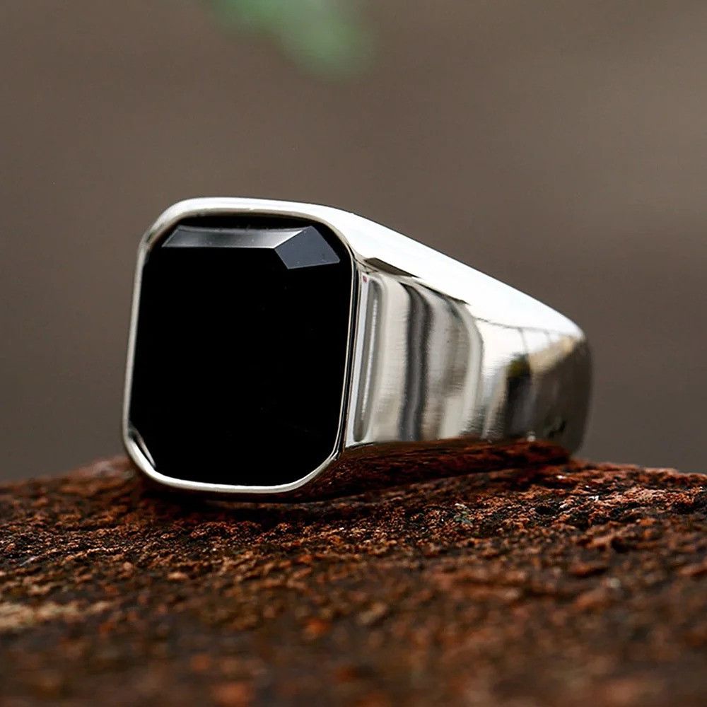 Other Zircon Black Stone Ring Size ONE SIZE - 5 Thumbnail