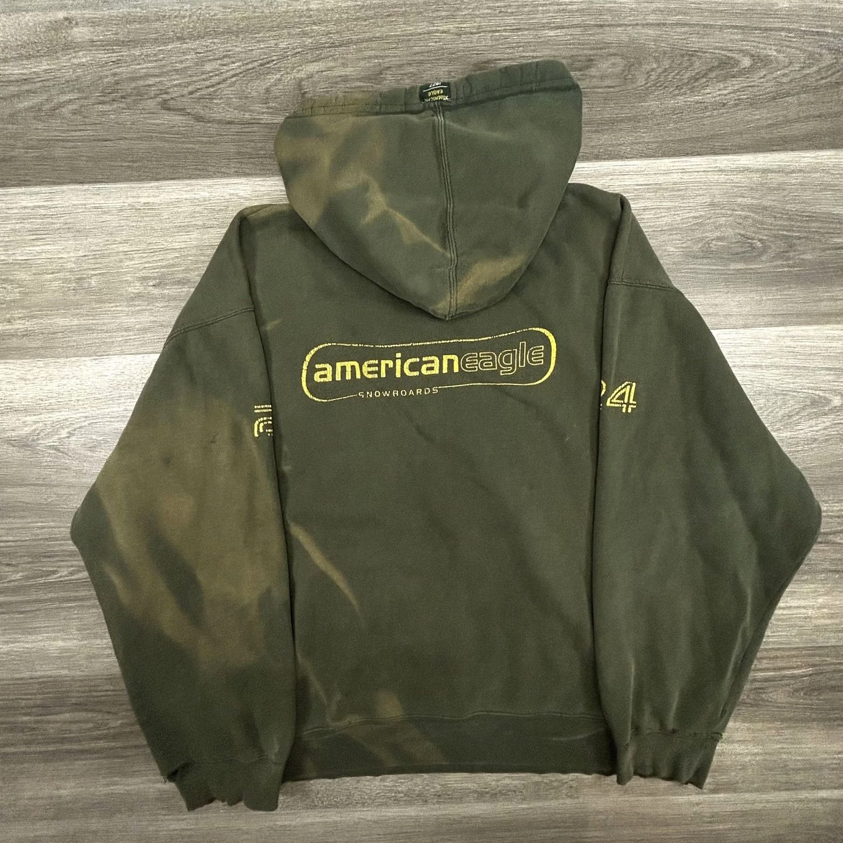 American Eagle Outfitters VINTAGE American Eagle Hoodie Mens 2XL Green Snowboard Faded Distressed 90s Size US XXL / EU 58 / 5 - 2 Thumbnail