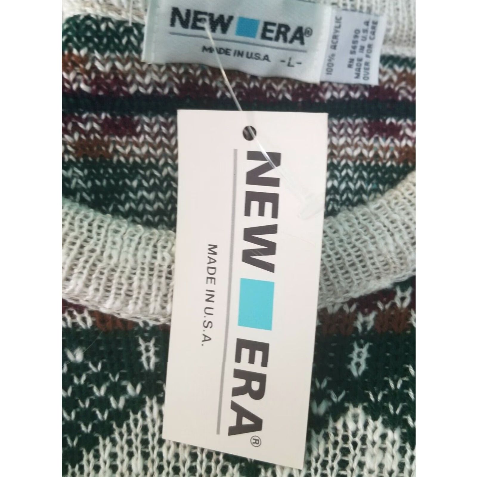 New Era VINTAGE New Era Sweater Shirt Mens L Green 80s Knit Crew Neck Pullover Winter Ski Lodge Casual Size US L / EU 52-54 / 3 - 5 Thumbnail