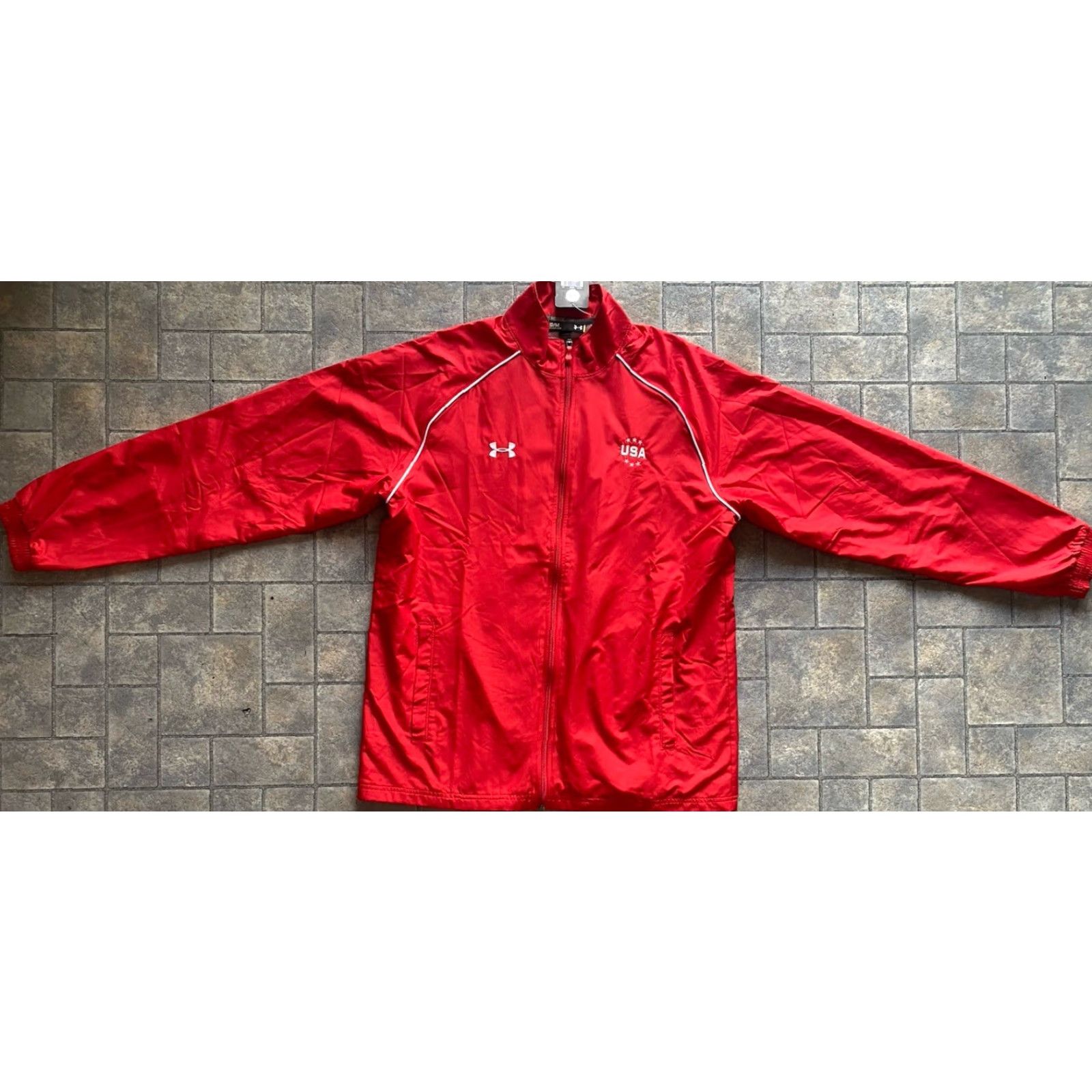 Under Armour Under Armour Team USA Jacket Mens M Red Full Zip All Season Gear Size US M / EU 48-50 / 2 - 2 Thumbnail