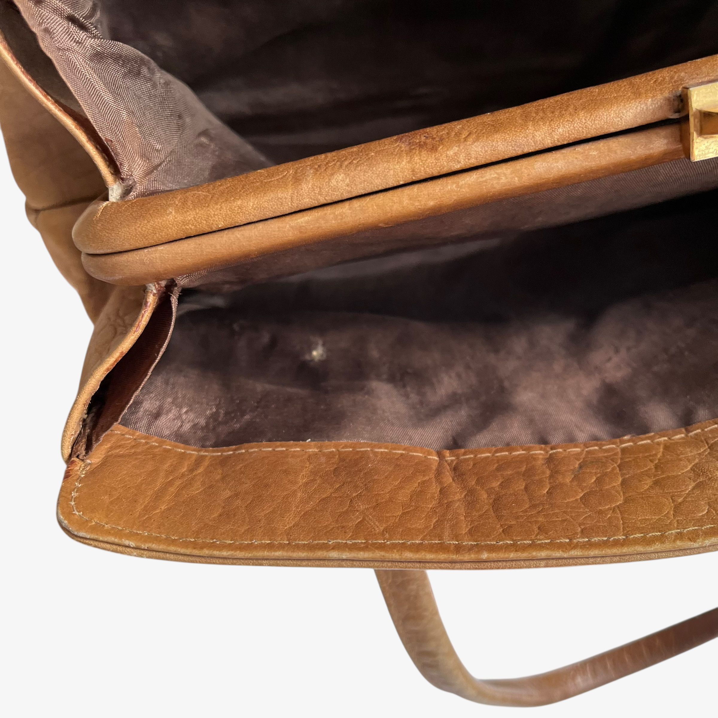 Other Vintage 1950s Crocodile Embossed Brown Leather Shoulder Bag Size ONE SIZE - 10 Thumbnail