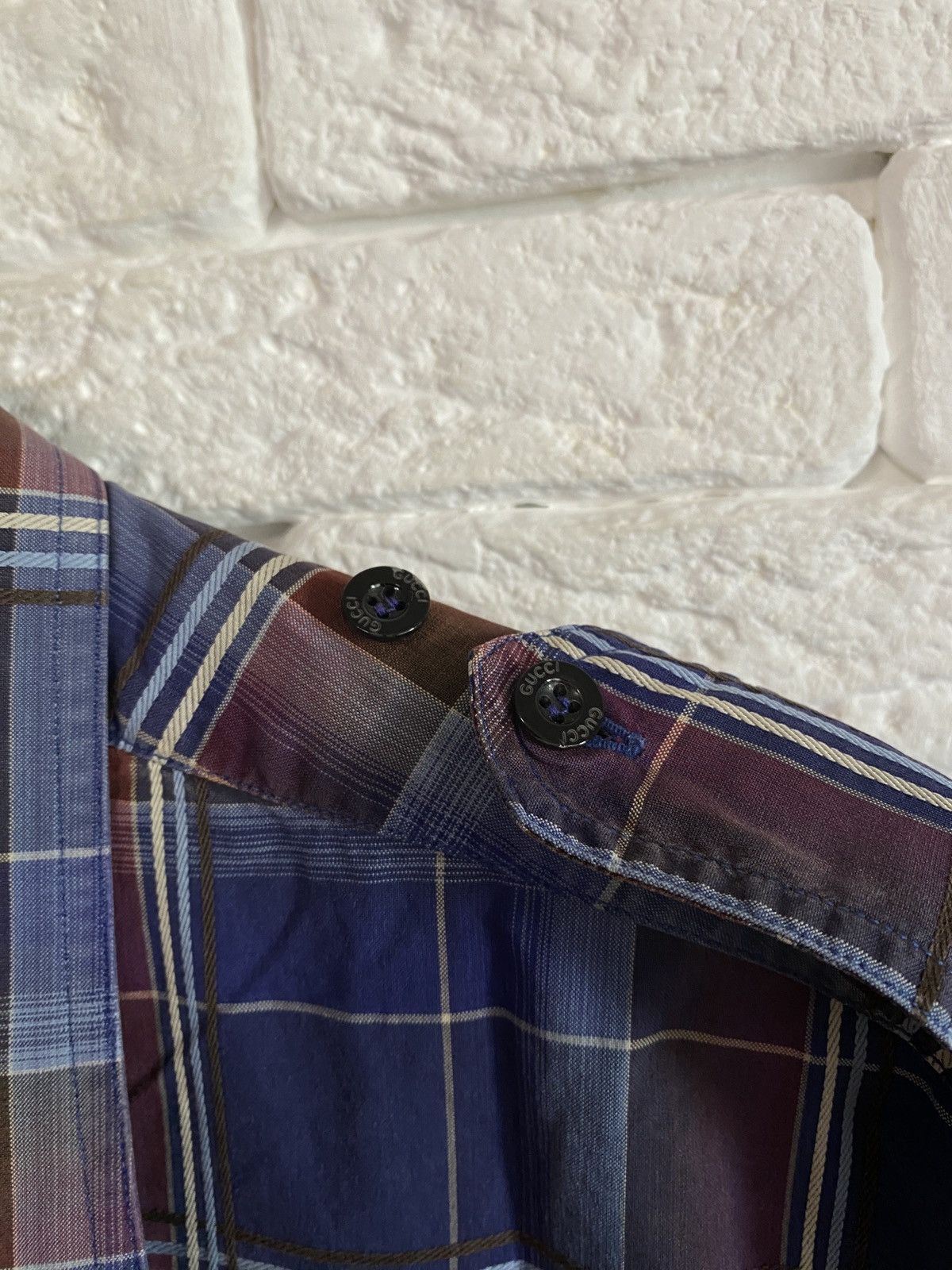 Gucci × Vintage Gucci Vintage Shirt Made In Italy Size US L / EU 52-54 / 3 - 4 Thumbnail