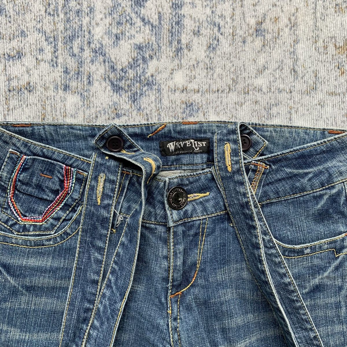 Japanese Brand Y2K Japanese Brand Wavelist Blue Wash Suspender Flared Jeans Size US 29 - 3 Thumbnail