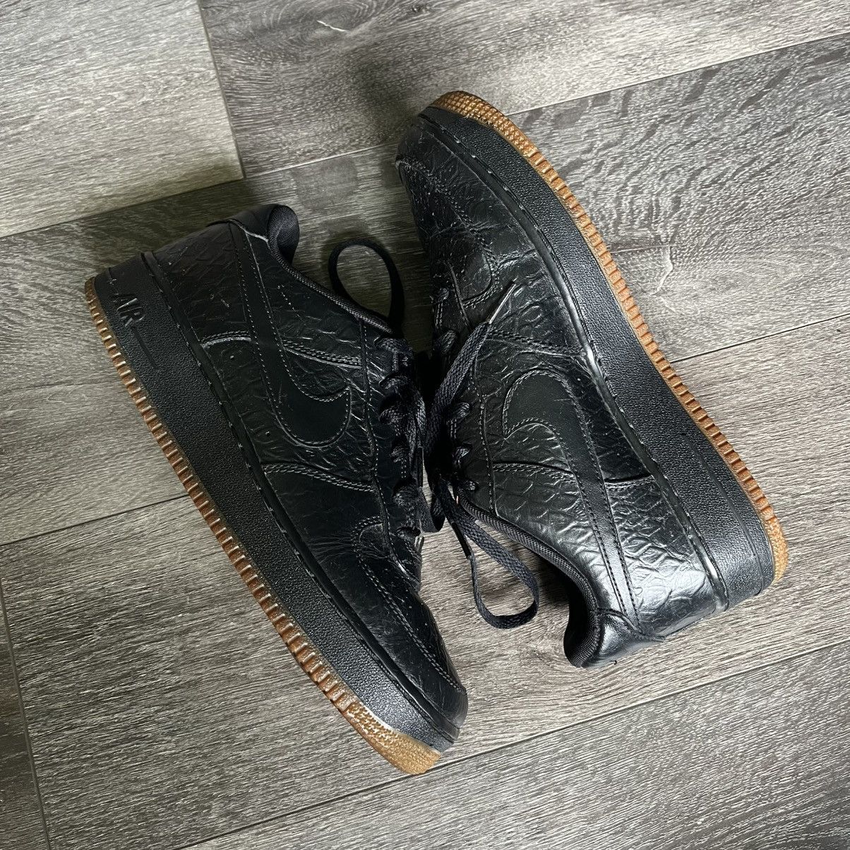 Nike Vintage Nike Air Force 1 BG Crocodile Leather Gum Low Shoes Size US 8.5 / IT 38.5 - 2 Thumbnail