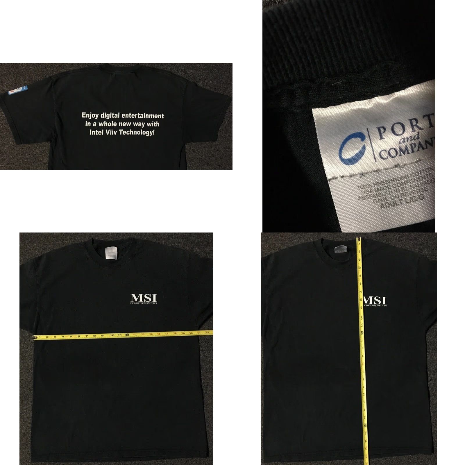 Apple Vtg Intel MSI Computer Faded Distress Promo Shirt L Internet Apple Grunge 90 Y2K Size US L / EU 52-54 / 3 - 9 Thumbnail