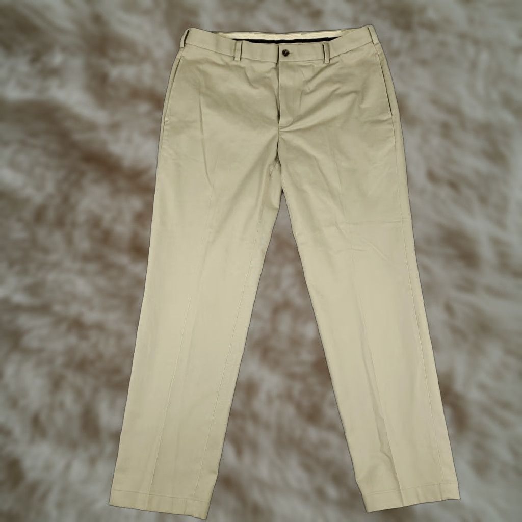 Brooks Brothers Brooks Brothers Pants Mens Size 36x32 Beige Clark Flat Front Chino Trousers Size US 36 / EU 52 - 1 Thumbnail