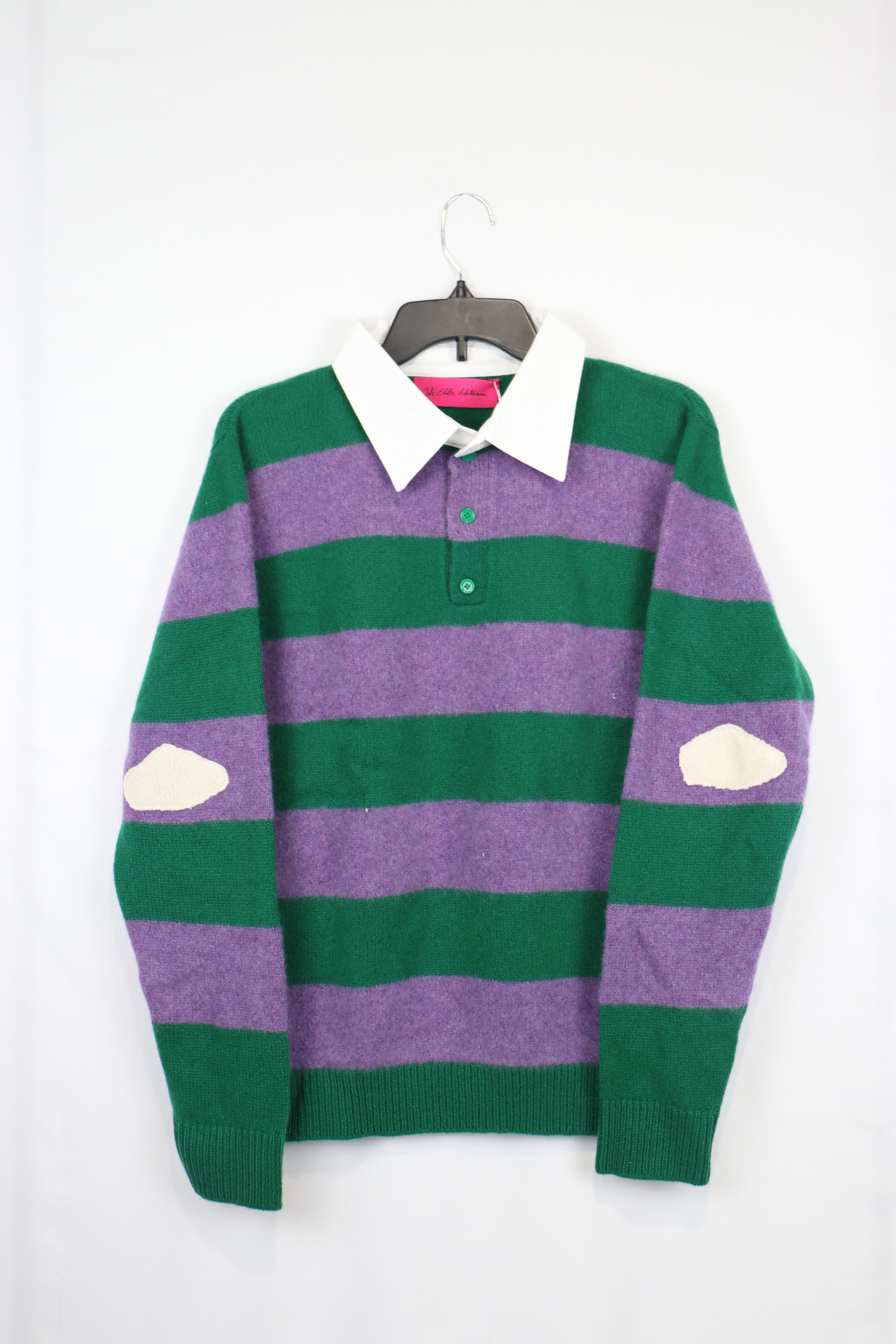 The Elder Statesman o1rshd11223 Mordechai Henley Rugby Kelly Green/Amethyst Size US M / EU 48-50 / 2 - 3 Thumbnail