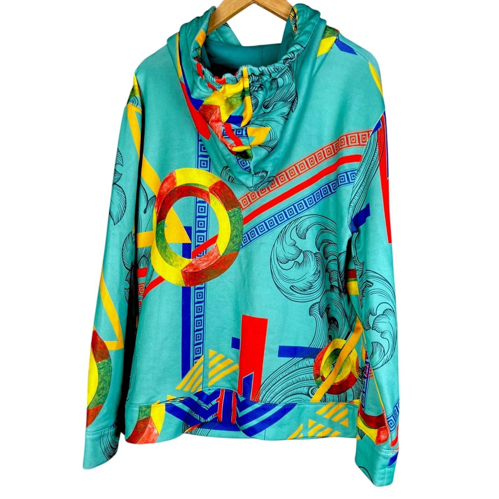 Versace Versace Collection Mens Greca Green Double Drawstring Hoodie Size US XL / EU 56 / 4 - 2 Thumbnail