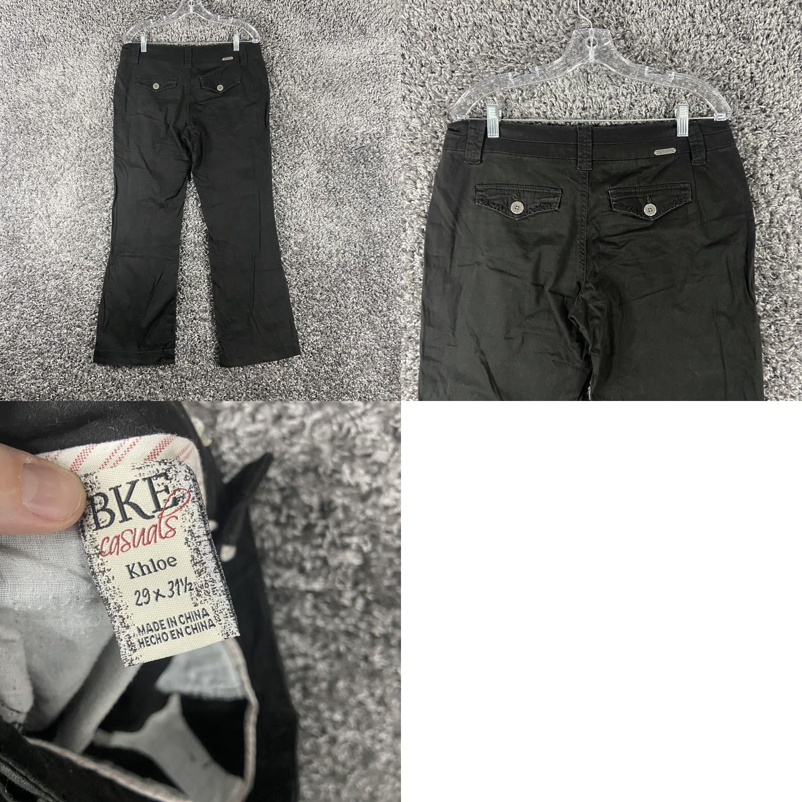 Vintage BKE Buckle Casuals Khloe Pants Women 29 Black Flair Size 29" - 8 Thumbnail