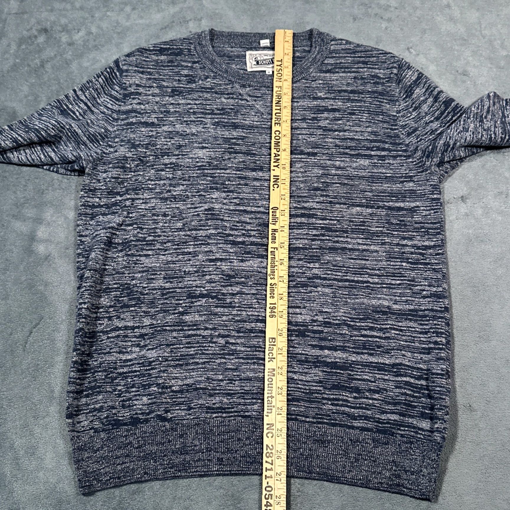 Schott Schott NYC Pullover Sweater Mens Medium Blue Gray Knit Lightweight Long Sleeve Crew Neck Classic Size US M / EU 48-50 / 2 - 5 Thumbnail