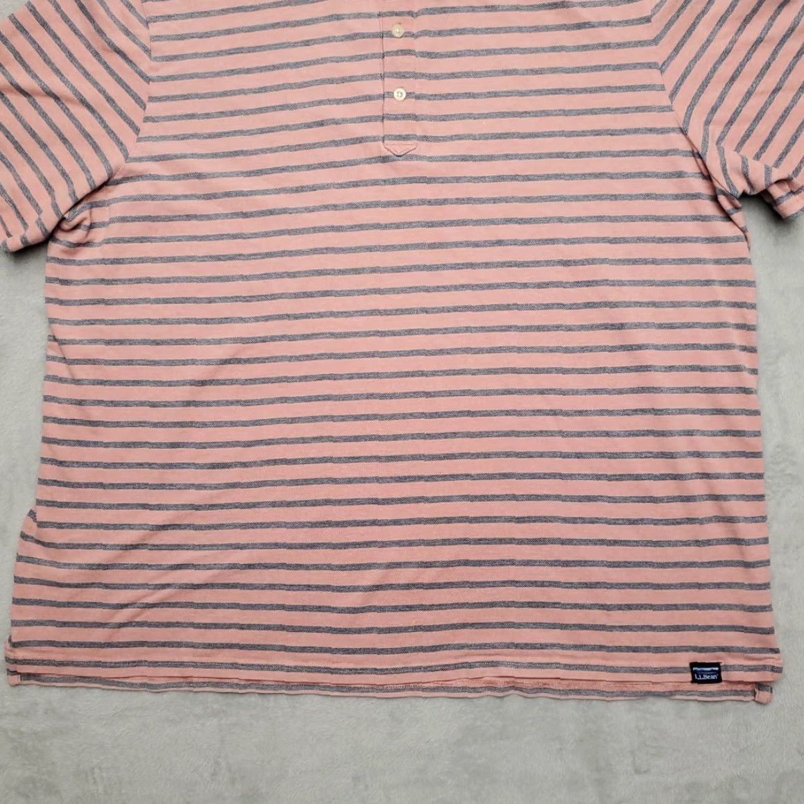 Vintage VINTAGE LL Bean Shirt Mens XXL Pink Blue Striped Polo Short Sleeve Cotton Blend Casual Size US XXL / EU 58 / 5 - 2 Thumbnail