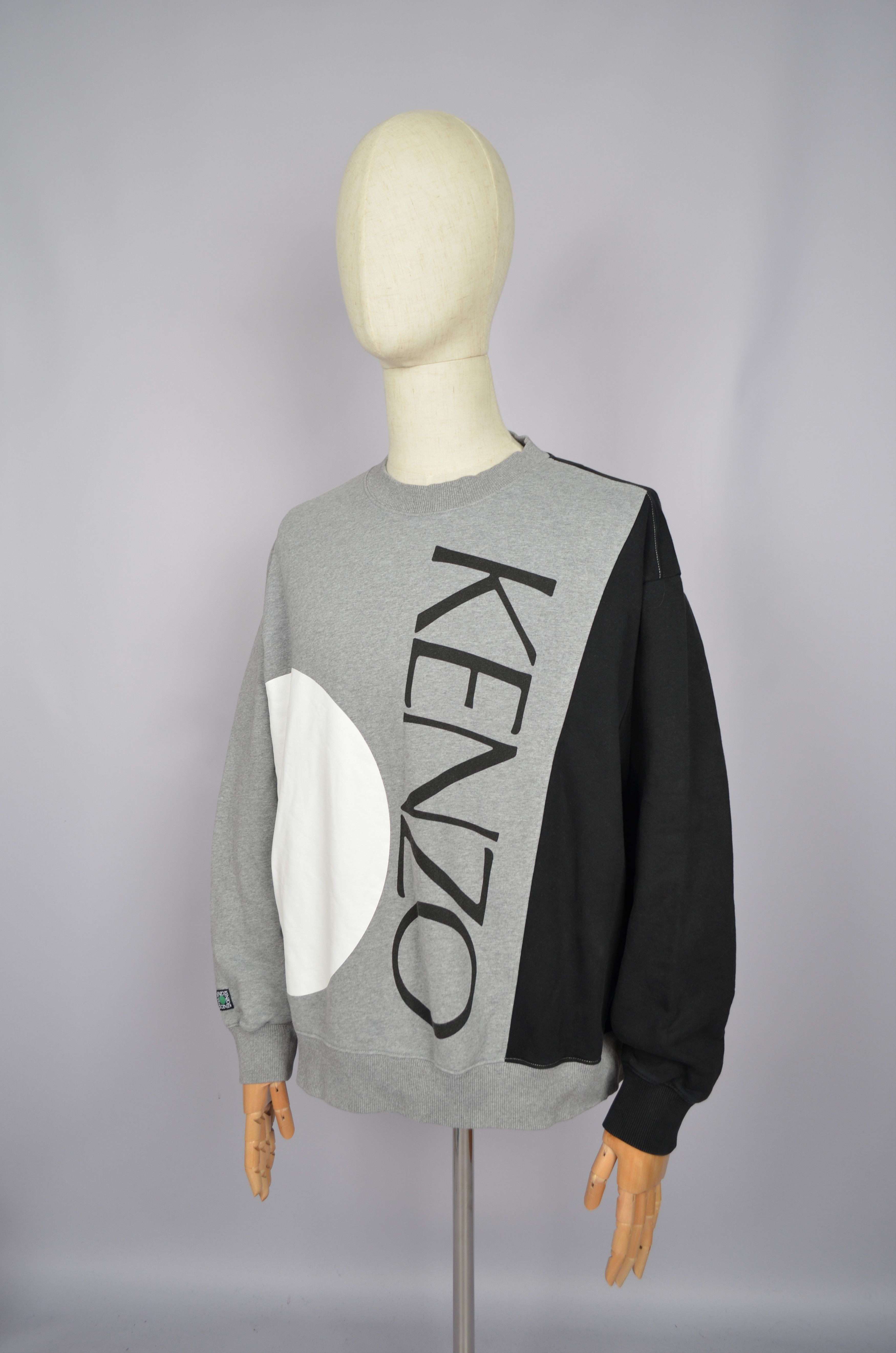 Designer × Kenzo KENZO Color Block Hoodie Dove Grey Logo Sweatshirt Designer Size US L / EU 52-54 / 3 - 6 Thumbnail